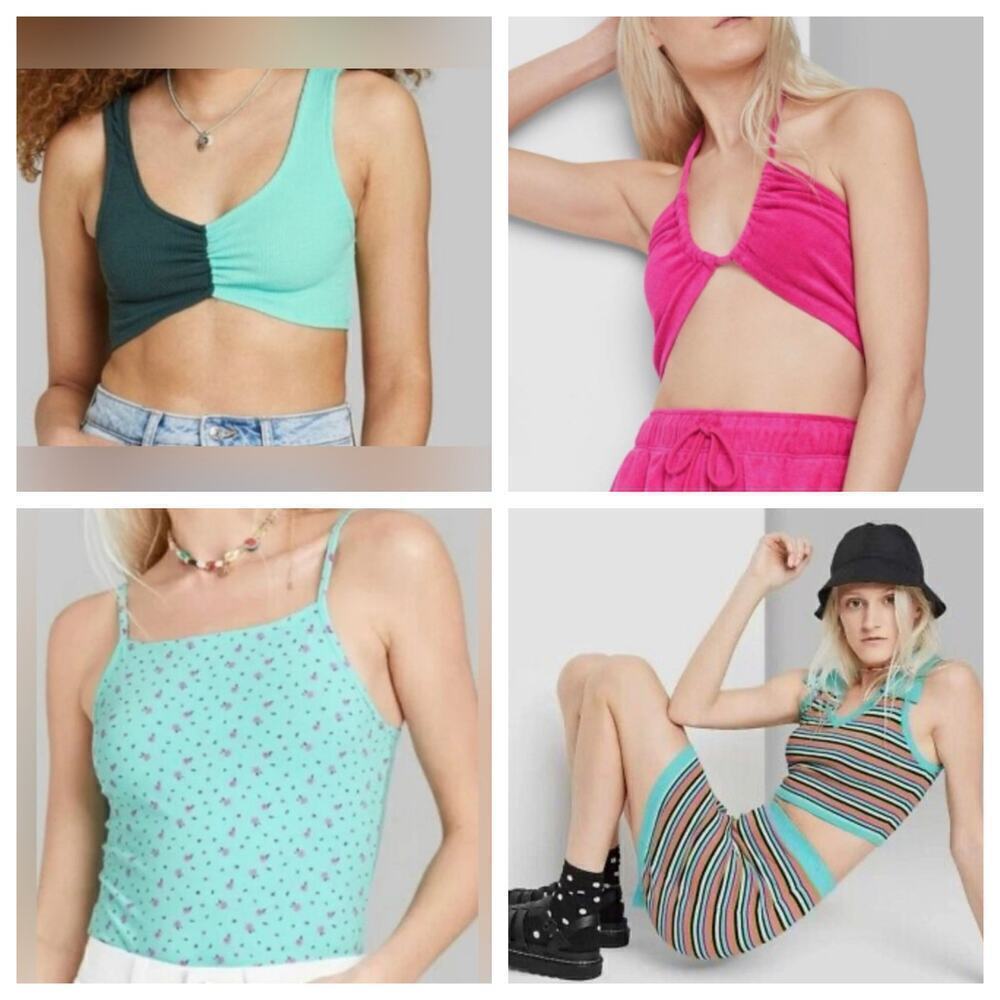Women’s Wild Fable Top Bundle Cropped Sweater
Bodysuit Halter Top Bra To…